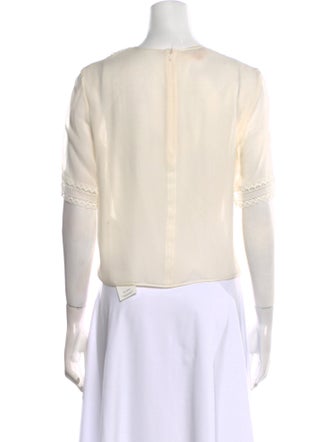 Giambattista Valli Silk Crew Neck Crop Top