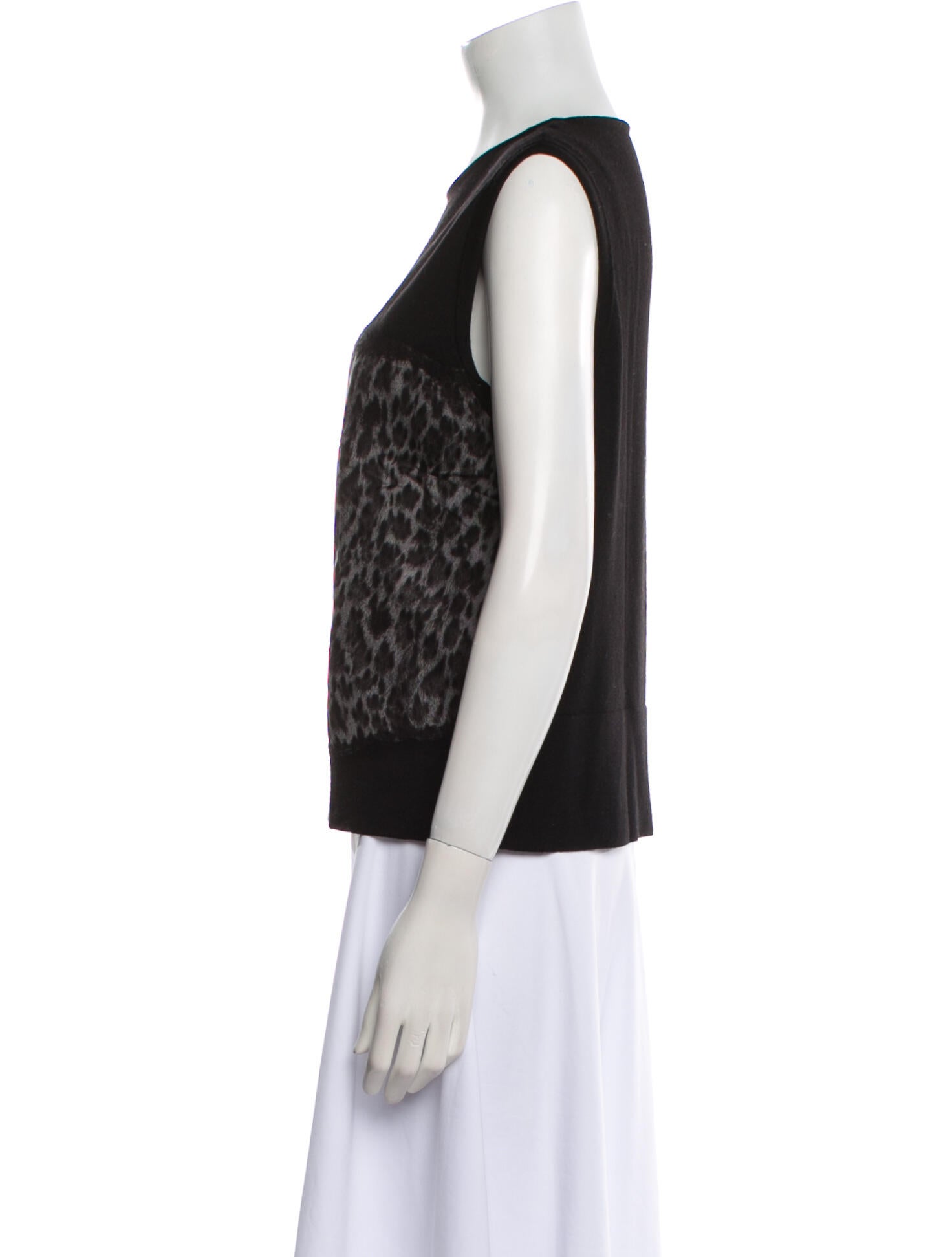 Giambattista Valli Virgin Wool Animal Print Top