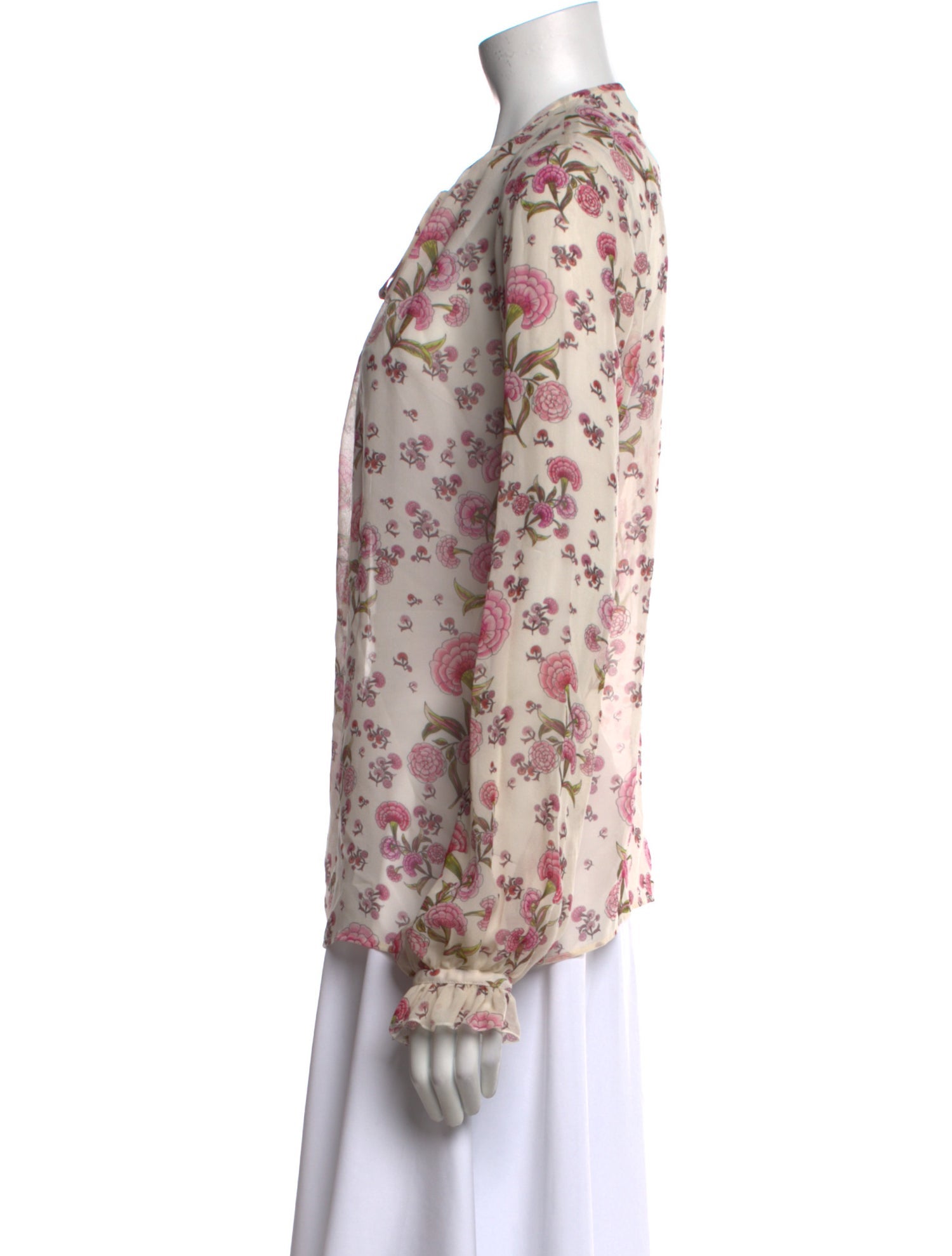 Giambattista Valli Silk Floral Print Blouse