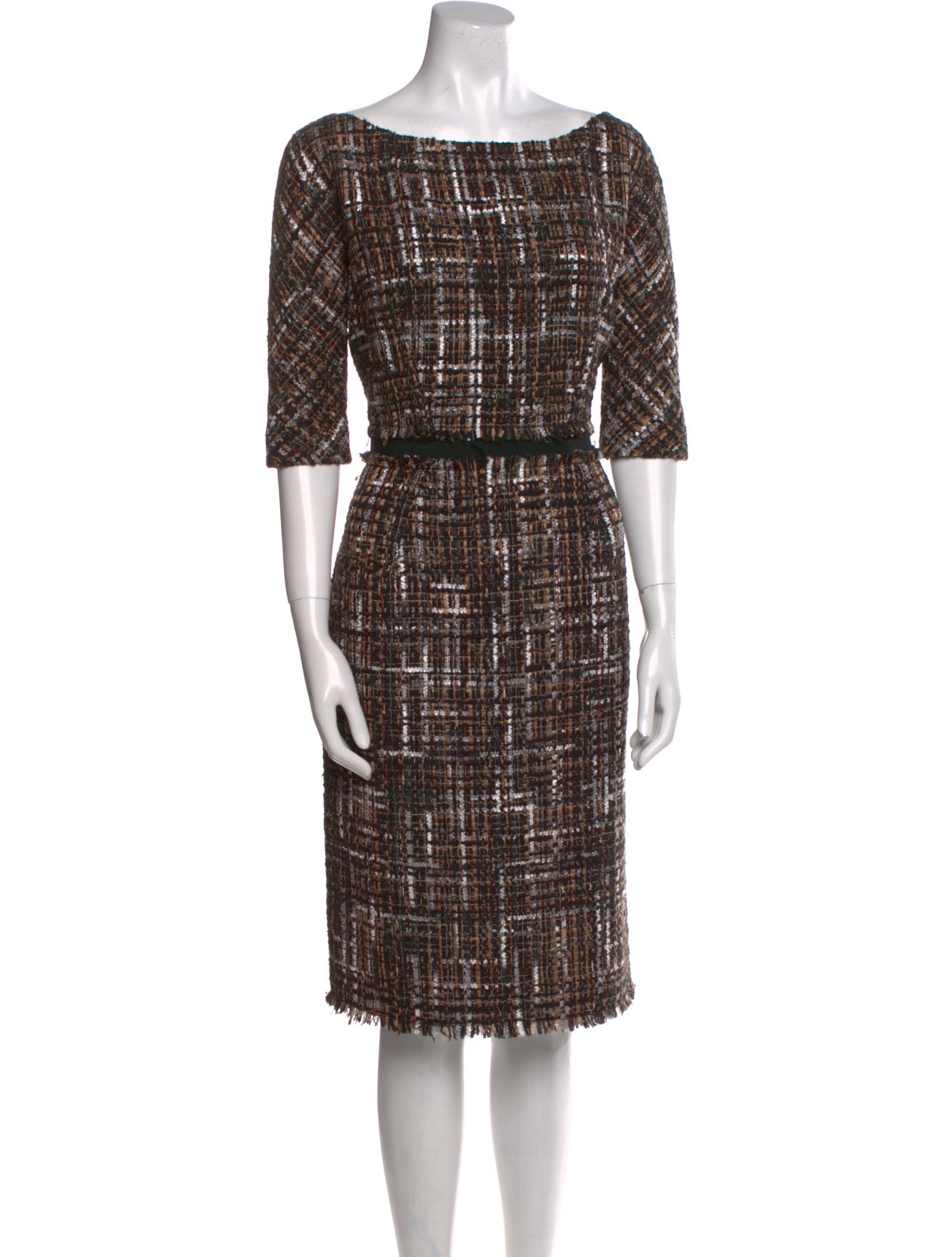 Giambattista Valli Plaid Print Knee-Length Dress