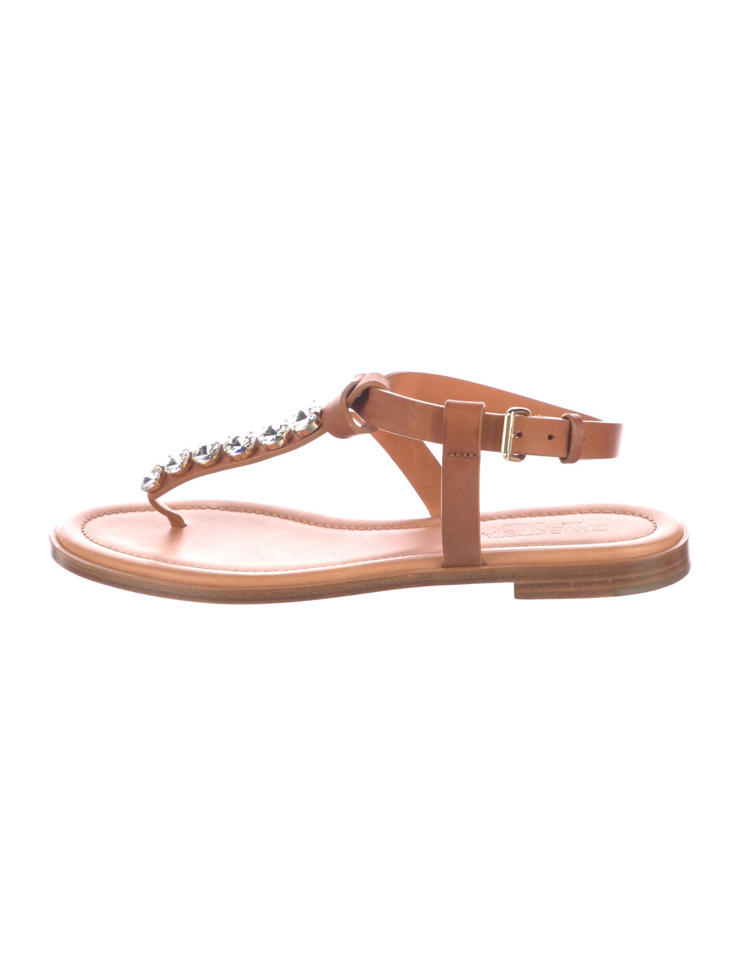 Giambattista Valli Leather T-Strap Sandals
