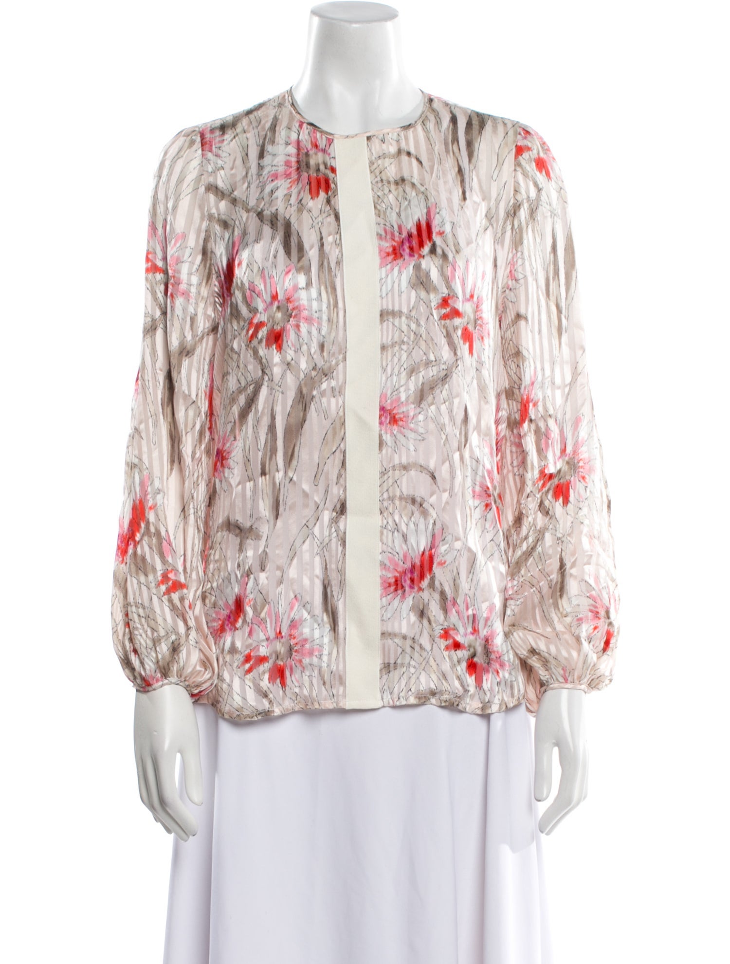 Giambattista Valli Silk Floral Print Blouse