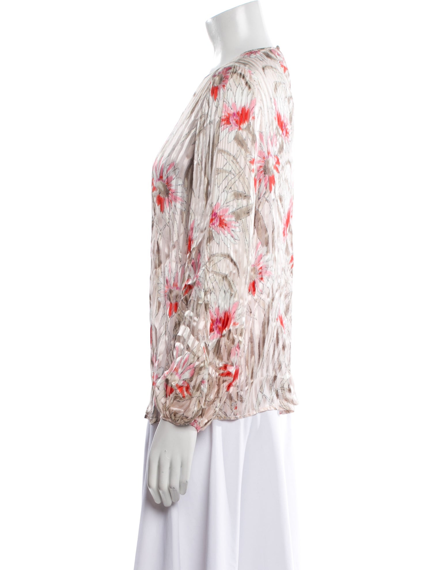 Giambattista Valli Silk Floral Print Blouse