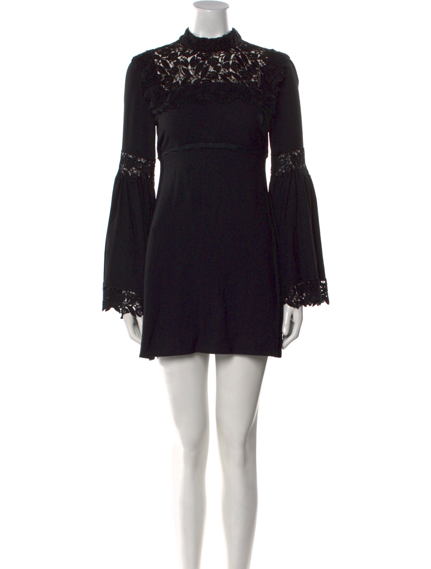 Giambattista Valli Mock Neck Mini Dress in Black, Women's US2, IT38 | XS Giambattista Valli Mock Neck Mini Dress in Black, Women's US2, IT38 | XS