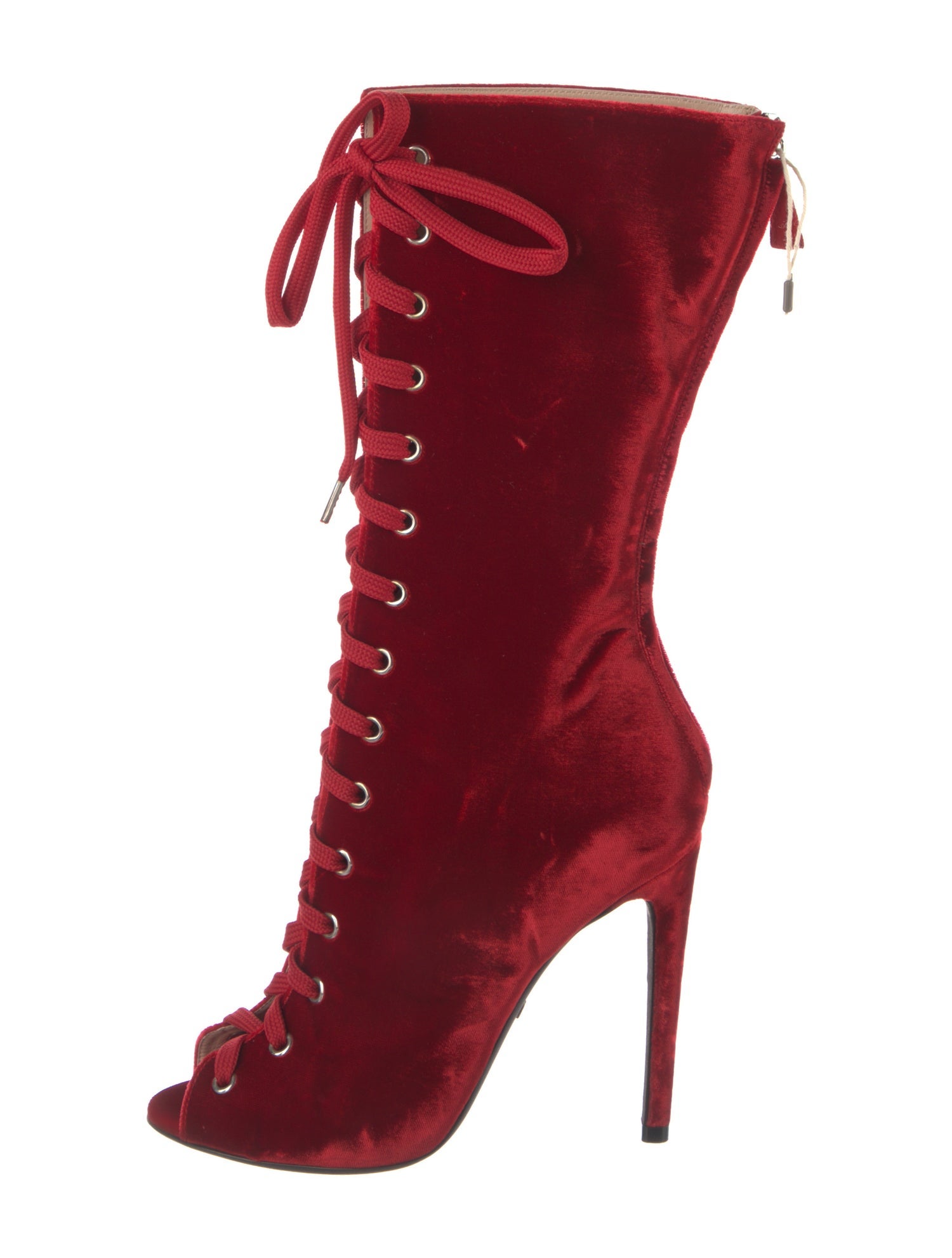Giambattista Valli Velvet Lace-Up Boots