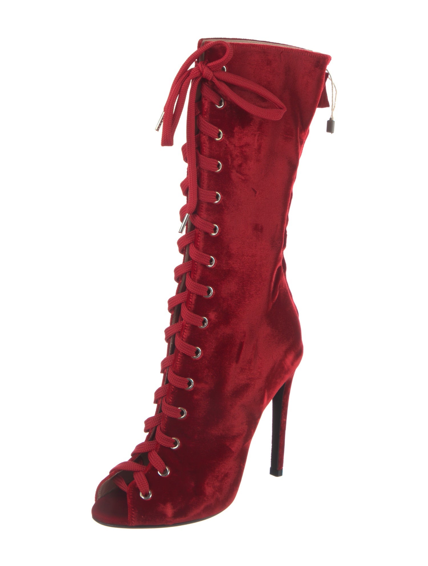 Giambattista Valli Velvet Lace-Up Boots