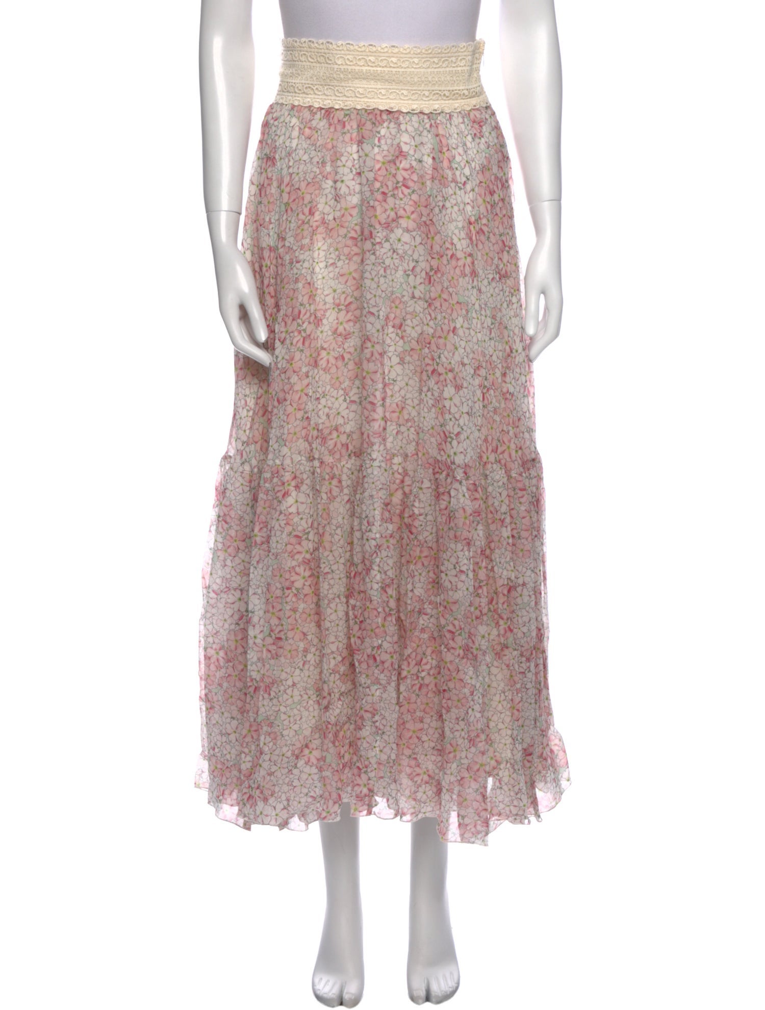 Giambattista Valli Silk Midi Length Skirt