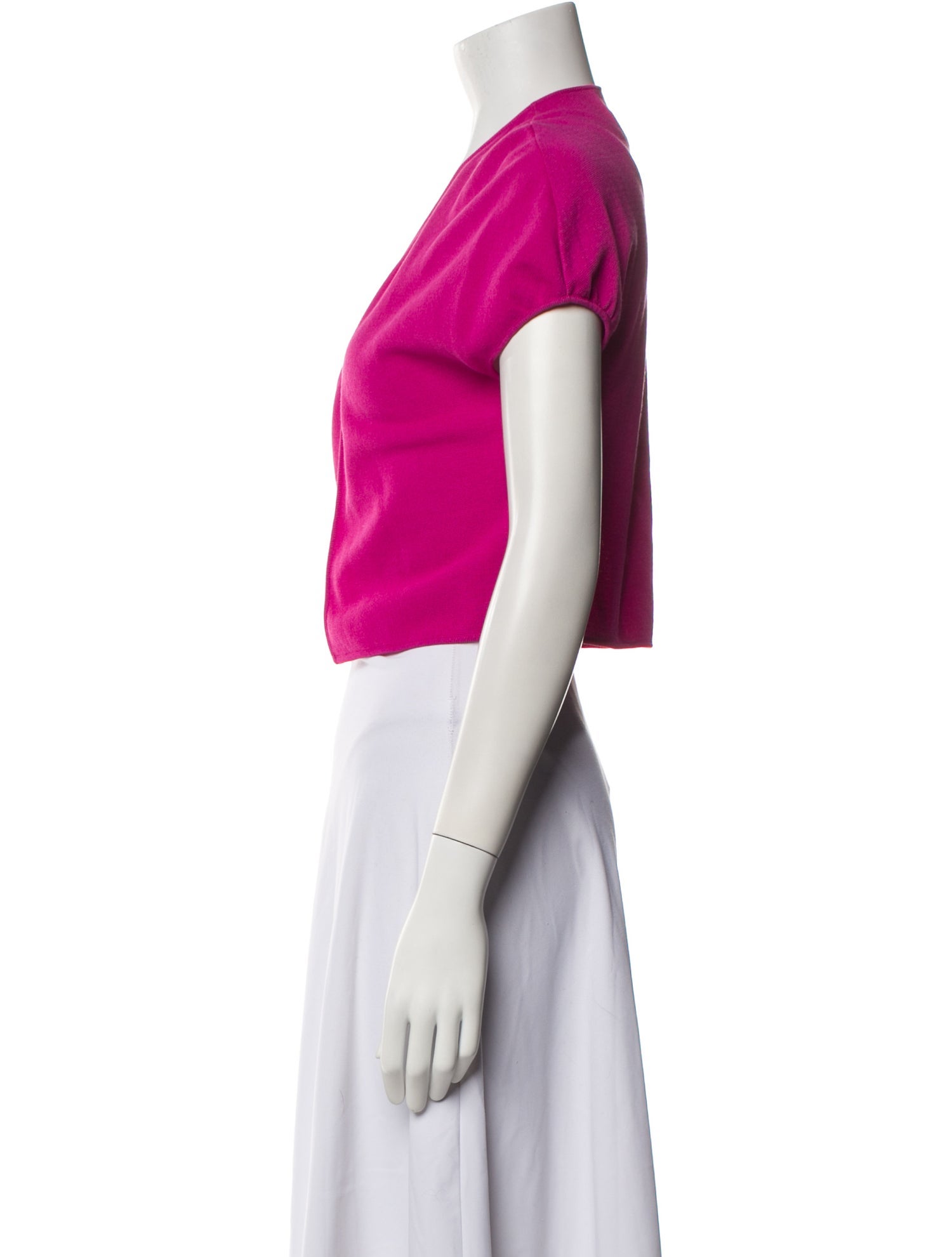 Giambattista Valli V-Neck Short Sleeve Crop Top