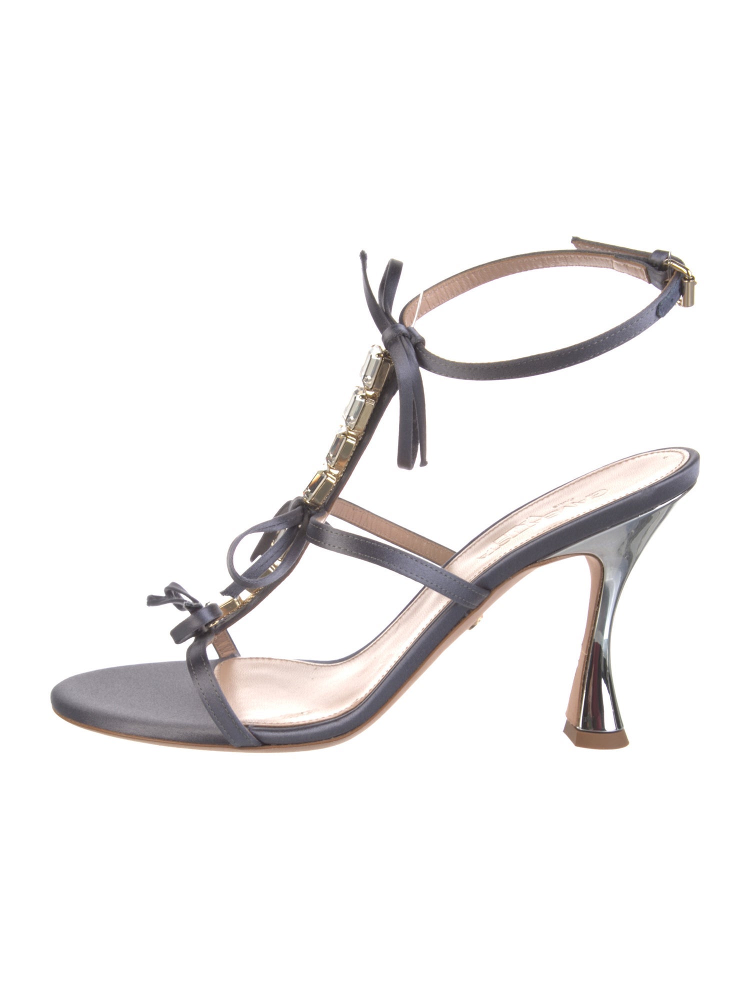 Giambattista Valli Crystal Embellishments T-Strap Sandals