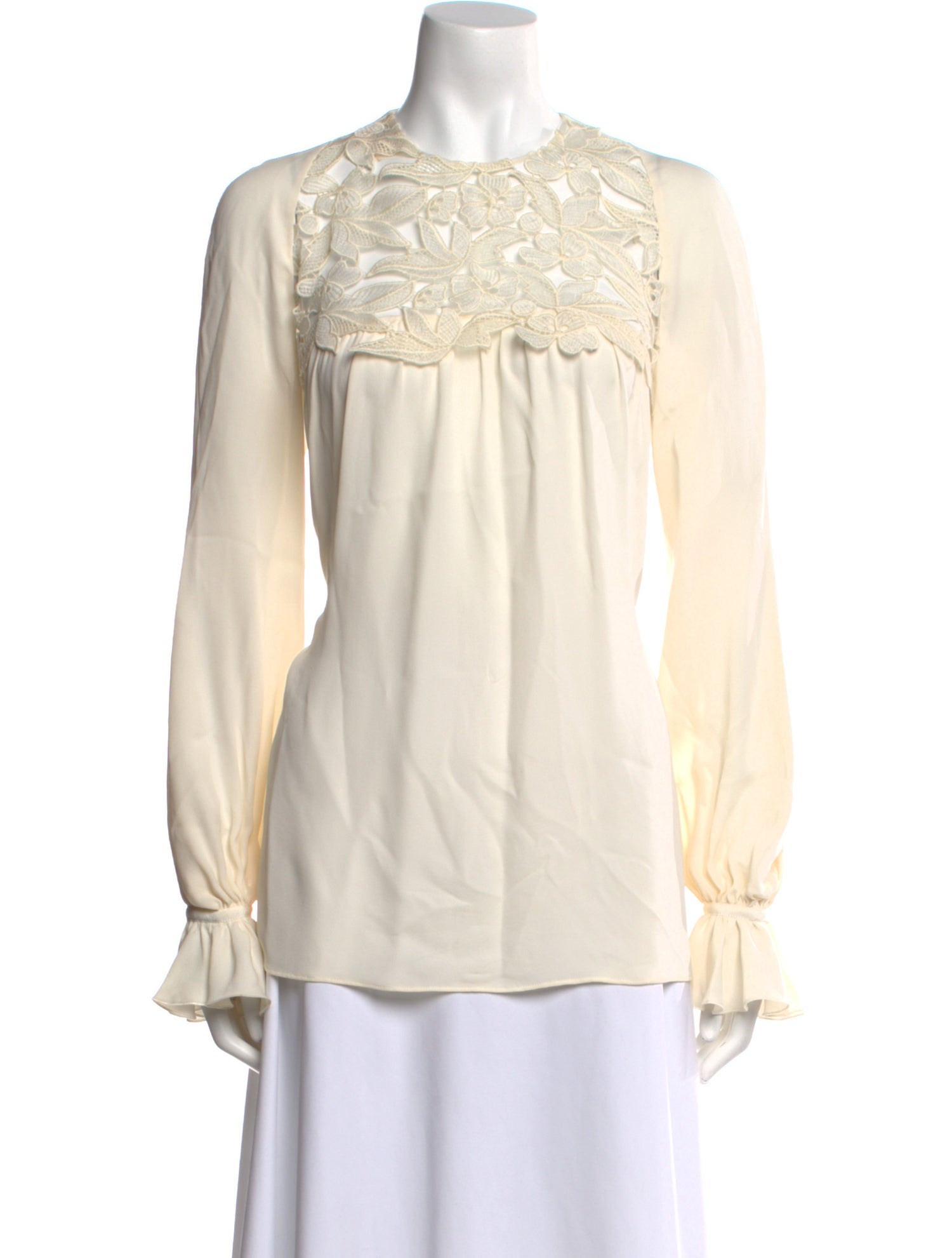 Giambattista Valli Silk Crew Neck Blouse