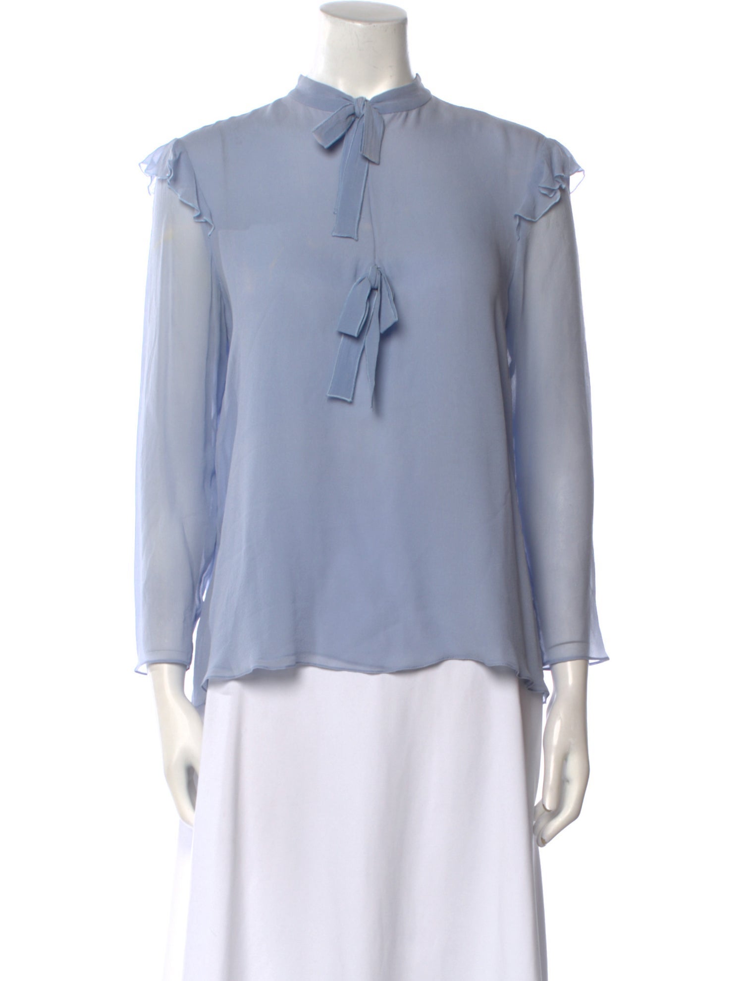 Giambattista Valli Silk Mock Neck Blouse
