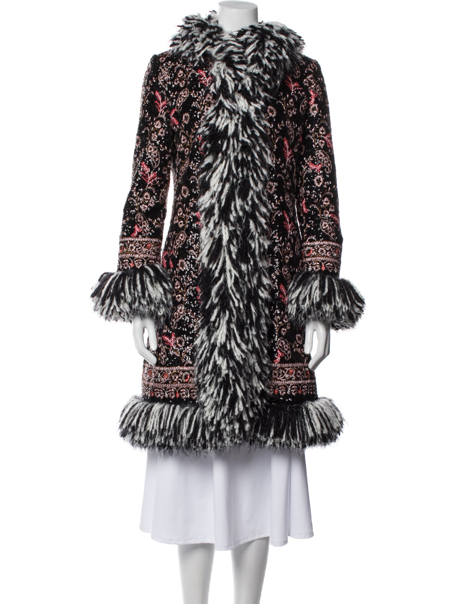 Giambattista Valli Printed Faux Fur Coat w/ Tags