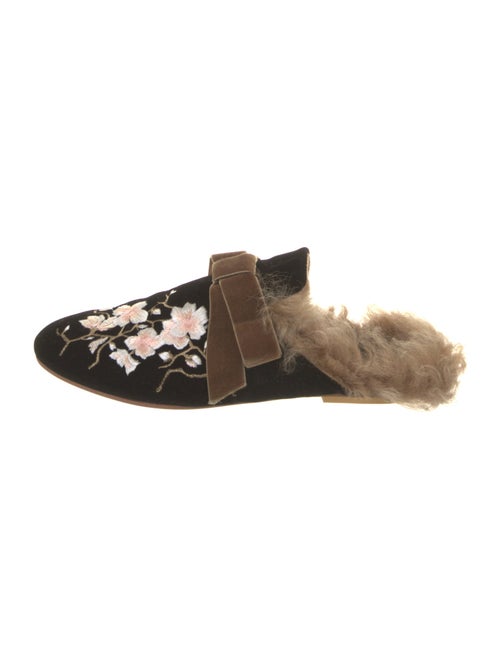 Gia Couture Velvet Floral Print Mules