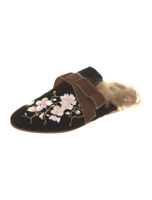 Gia Couture Velvet Floral Print Mules