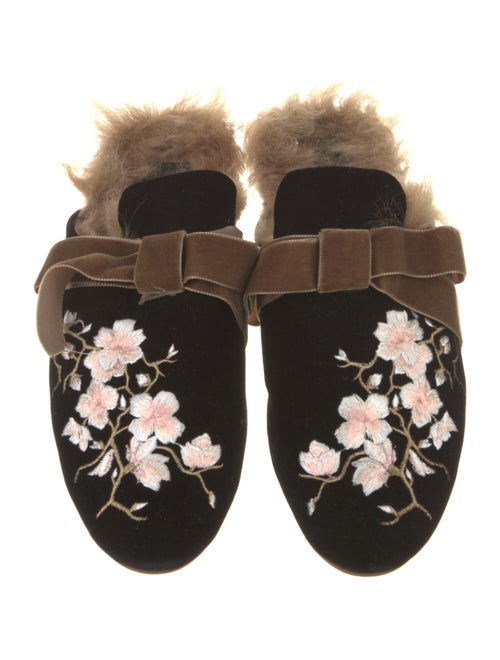 Gia Couture Velvet Floral Print Mules