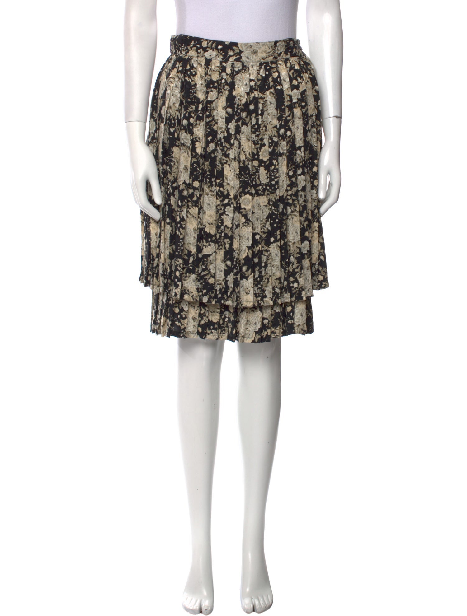 Gia Couture Silk Knee-Length Skirt