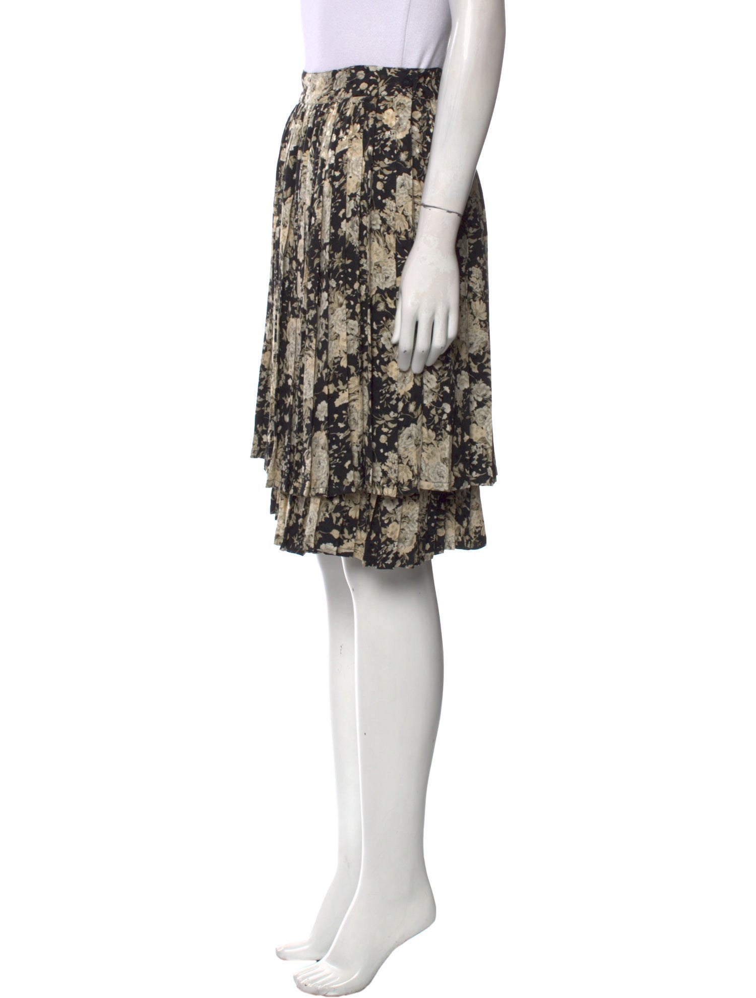 Gia Couture Silk Knee-Length Skirt