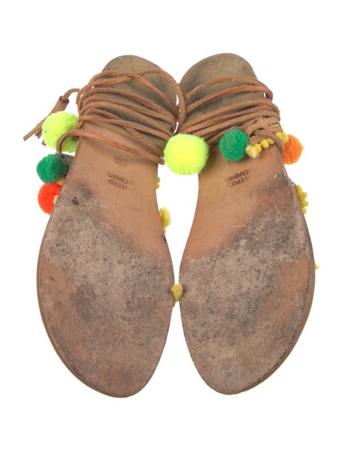 Gia Couture Leather Floral Print Gladiator Sandals