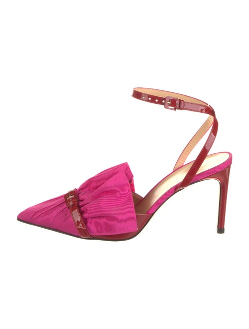 Giannico Ruffle Embellishment Slingback Pumps