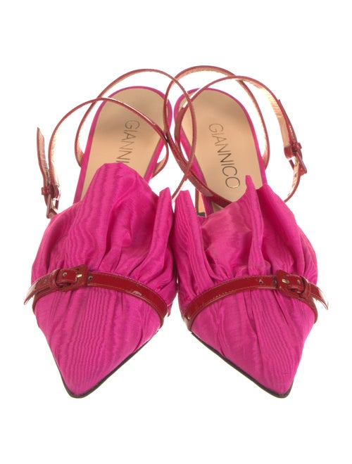 Giannico Ruffle Embellishment Slingback Pumps