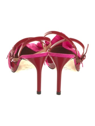 Giannico Ruffle Embellishment Slingback Pumps