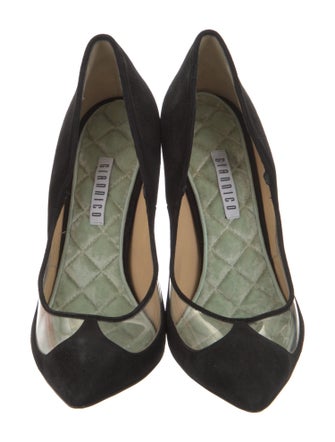 Giannico Suede T-Strap Pumps
