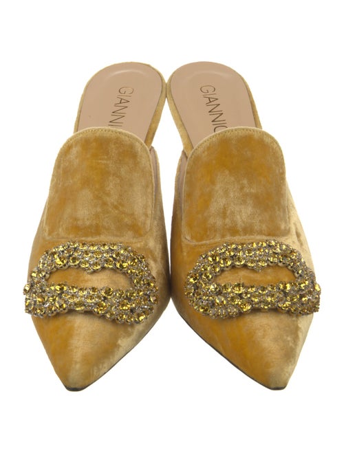 Giannico Velvet Crystal Embellishments Mules