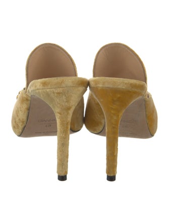 Giannico Velvet Crystal Embellishments Mules
