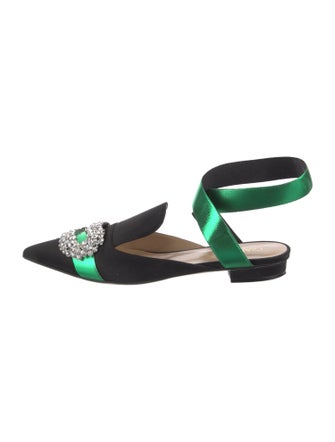 Giannico Satin Colorblock Pattern Slingback Flats