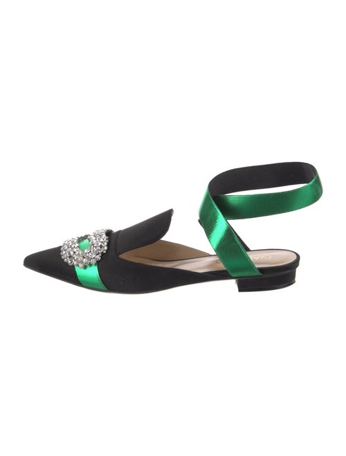 Giannico Satin Colorblock Pattern Slingback Flats