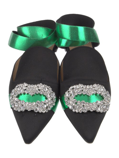 Giannico Satin Colorblock Pattern Slingback Flats