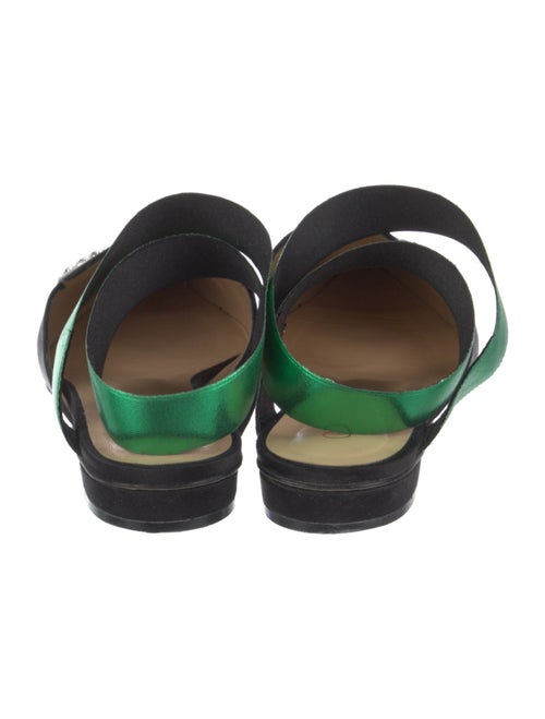 Giannico Satin Colorblock Pattern Slingback Flats