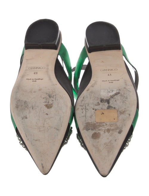 Giannico Satin Colorblock Pattern Slingback Flats