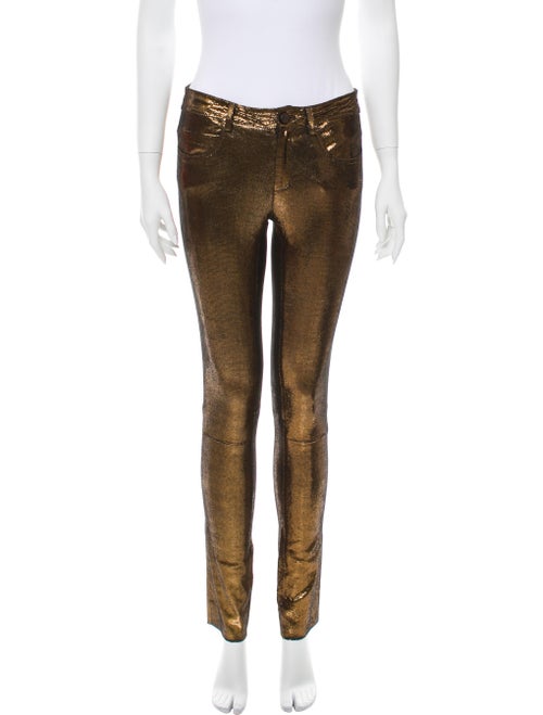 Giorgio Brato Animal Print Leather Pants Bronze