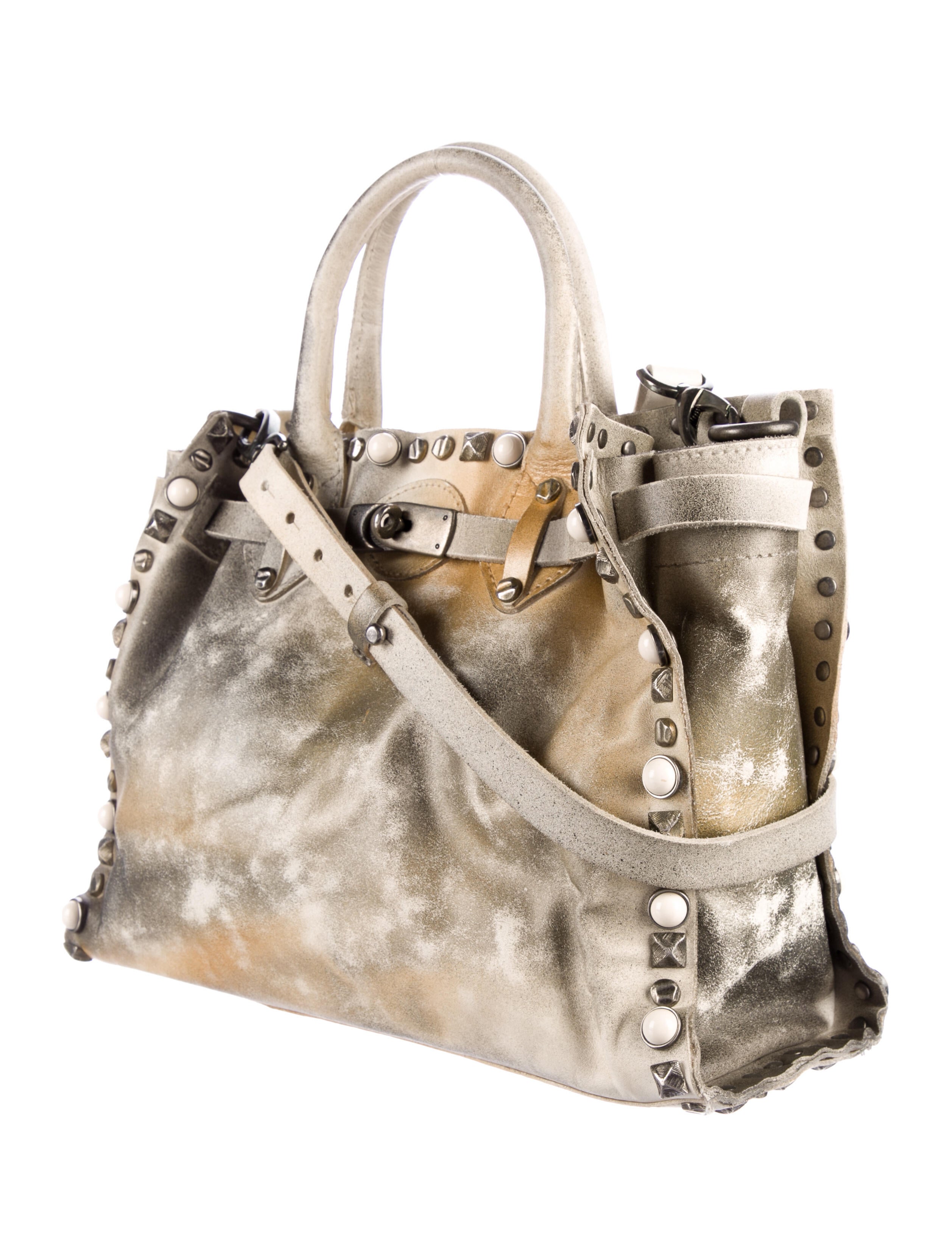 Giorgio Brato Studded Handle Bag - Neutrals Handle Bags, Handbags
