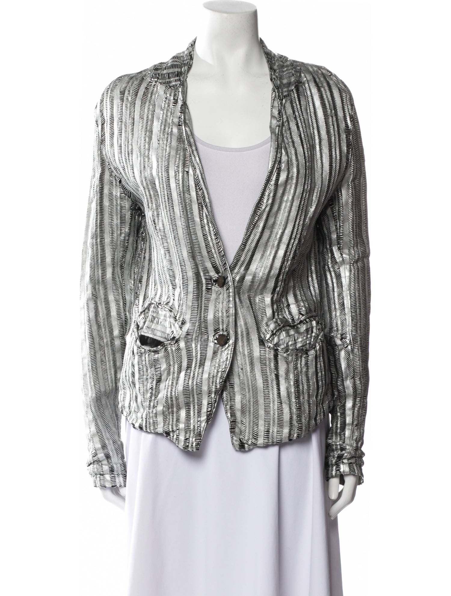 Giorgio Brato Leather Striped Blazer