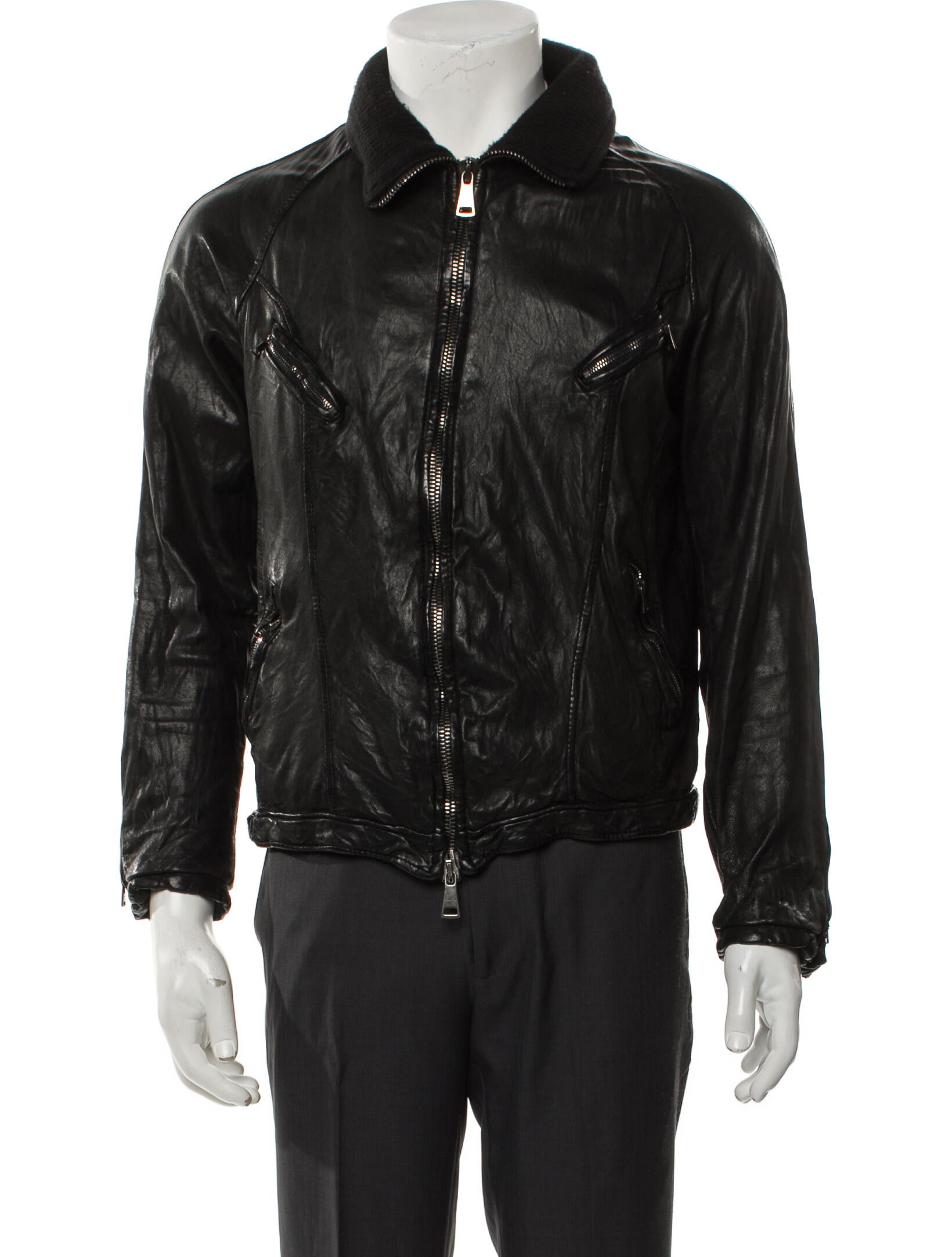 Giorgio Brato Vintage Lamb Leather Moto Jacket