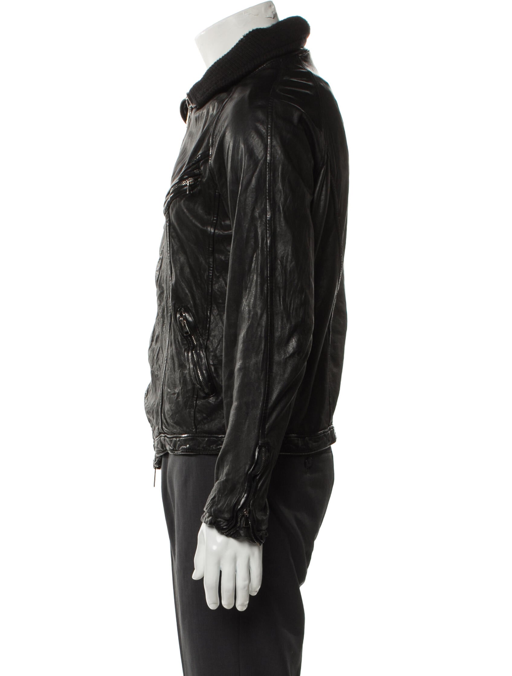 Giorgio Brato Vintage Lamb Leather Moto Jacket