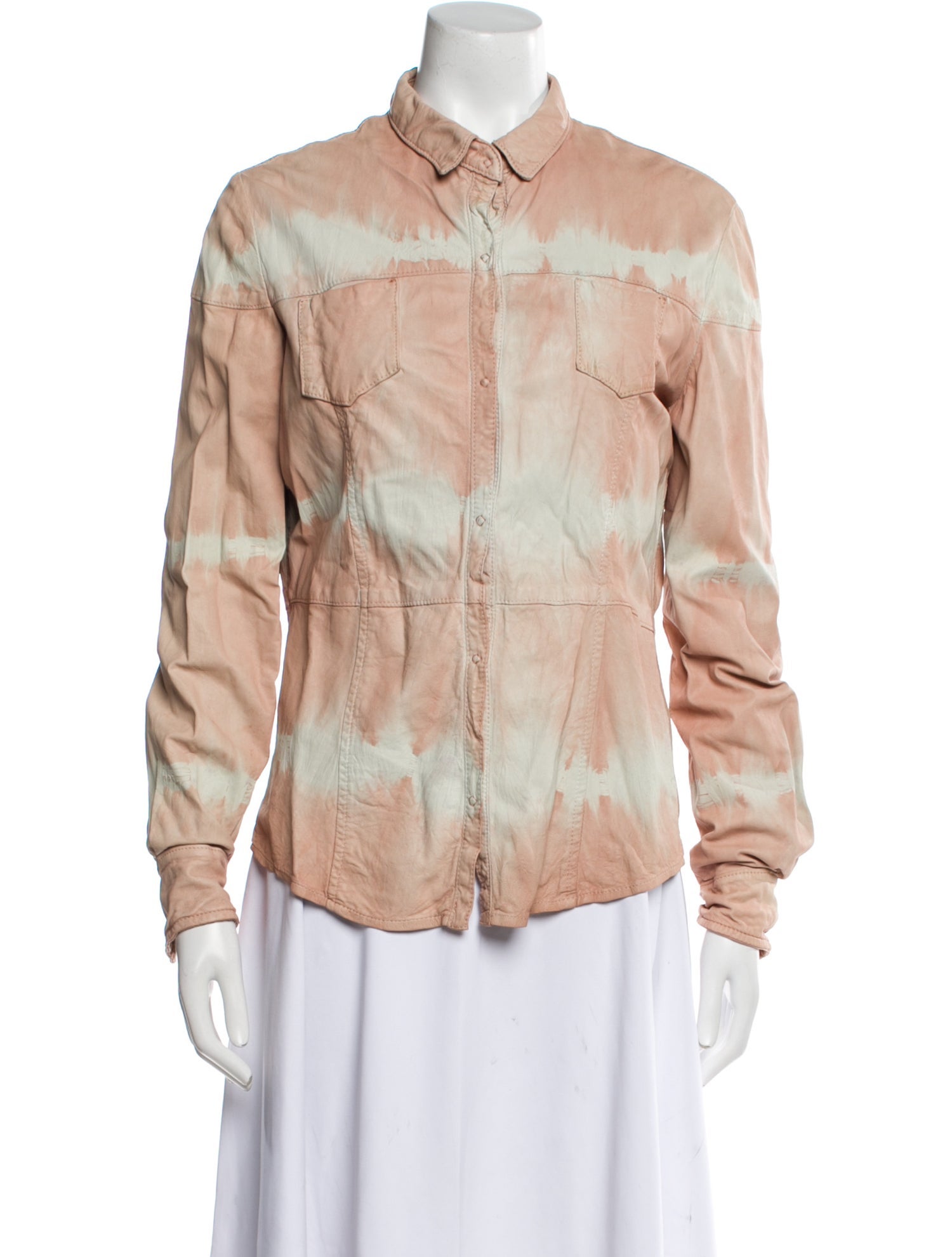 Giorgio Brato Leather Tie-Dye Print Jacket