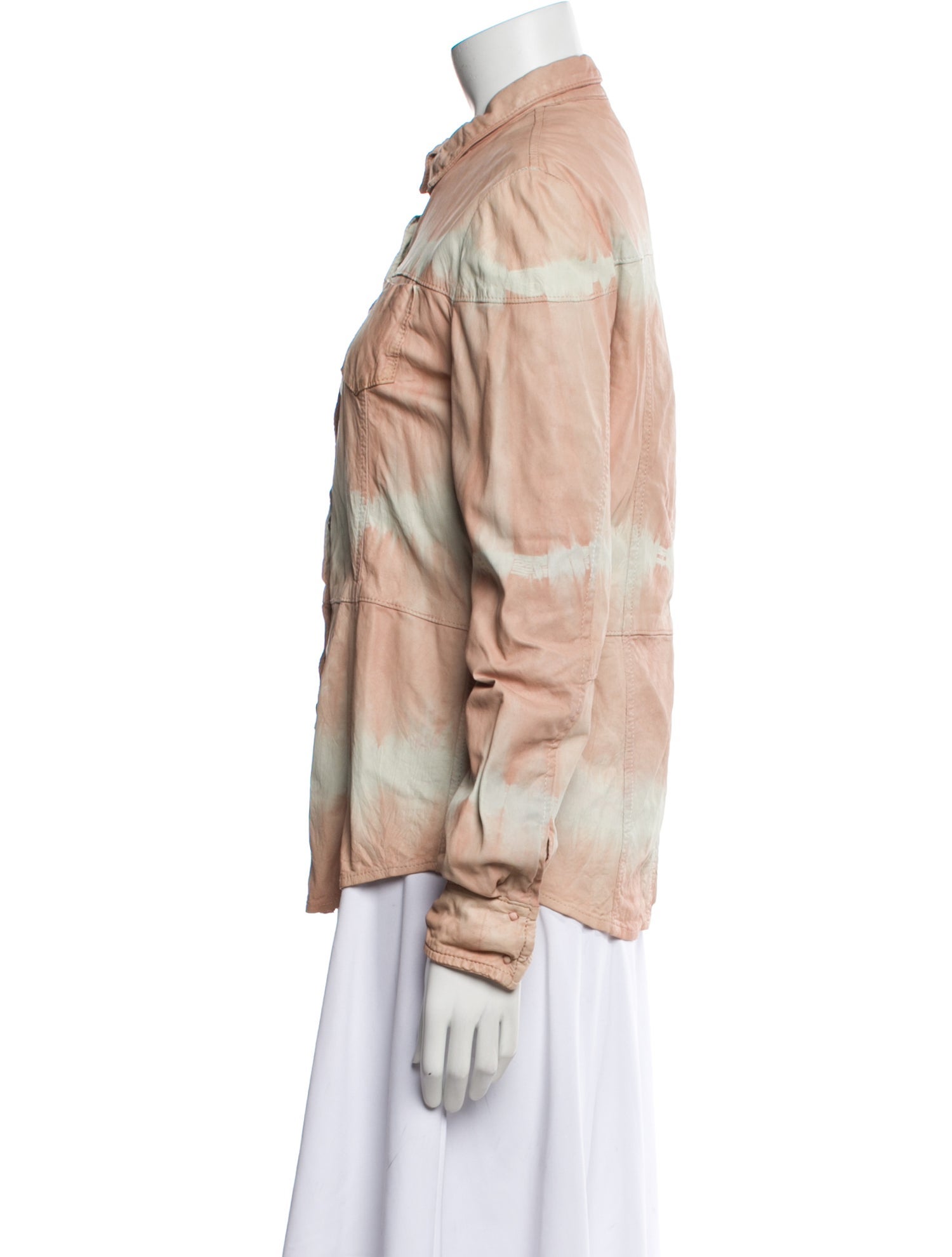 Giorgio Brato Leather Tie-Dye Print Jacket