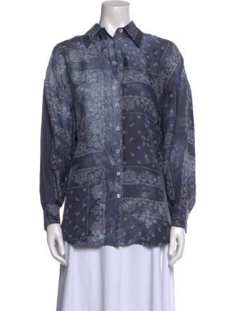 Giorgio Brato Silk Printed Button-Up Top
