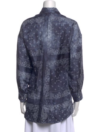 Giorgio Brato Silk Printed Button-Up Top