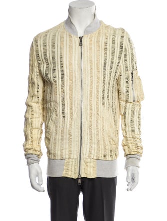 Giorgio Brato Leather Plaid Print Bomber Jacket