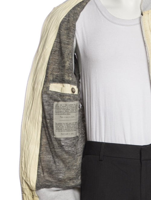 Giorgio Brato Leather Plaid Print Bomber Jacket