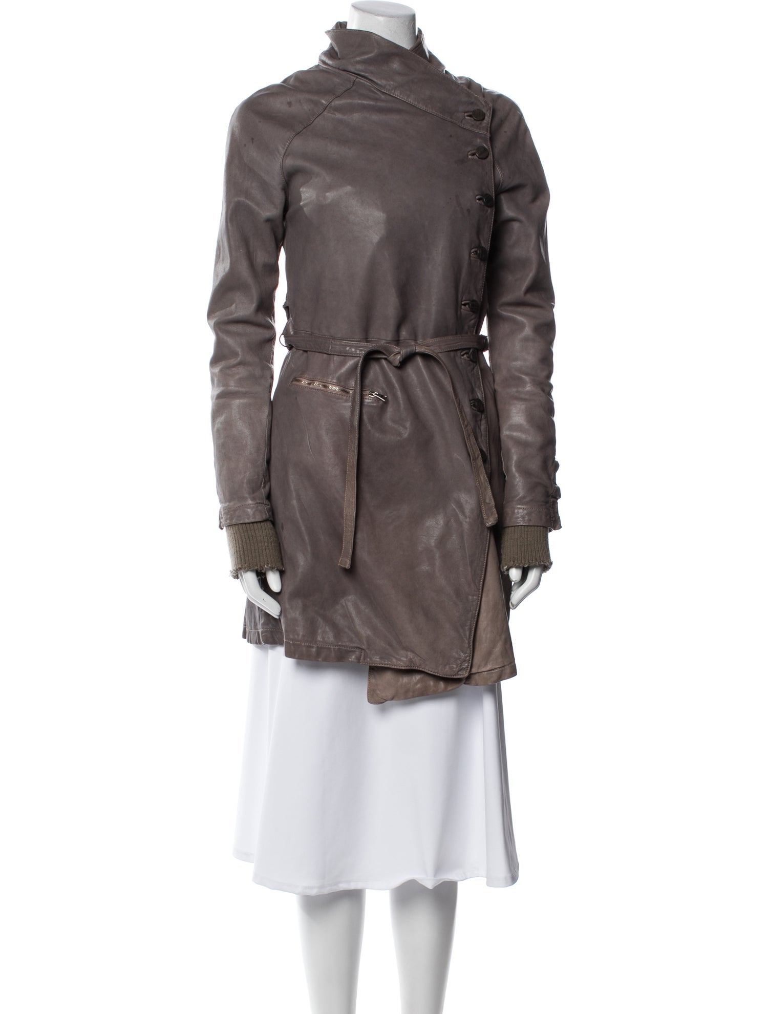 Giorgio Brato Leather Trench Coat