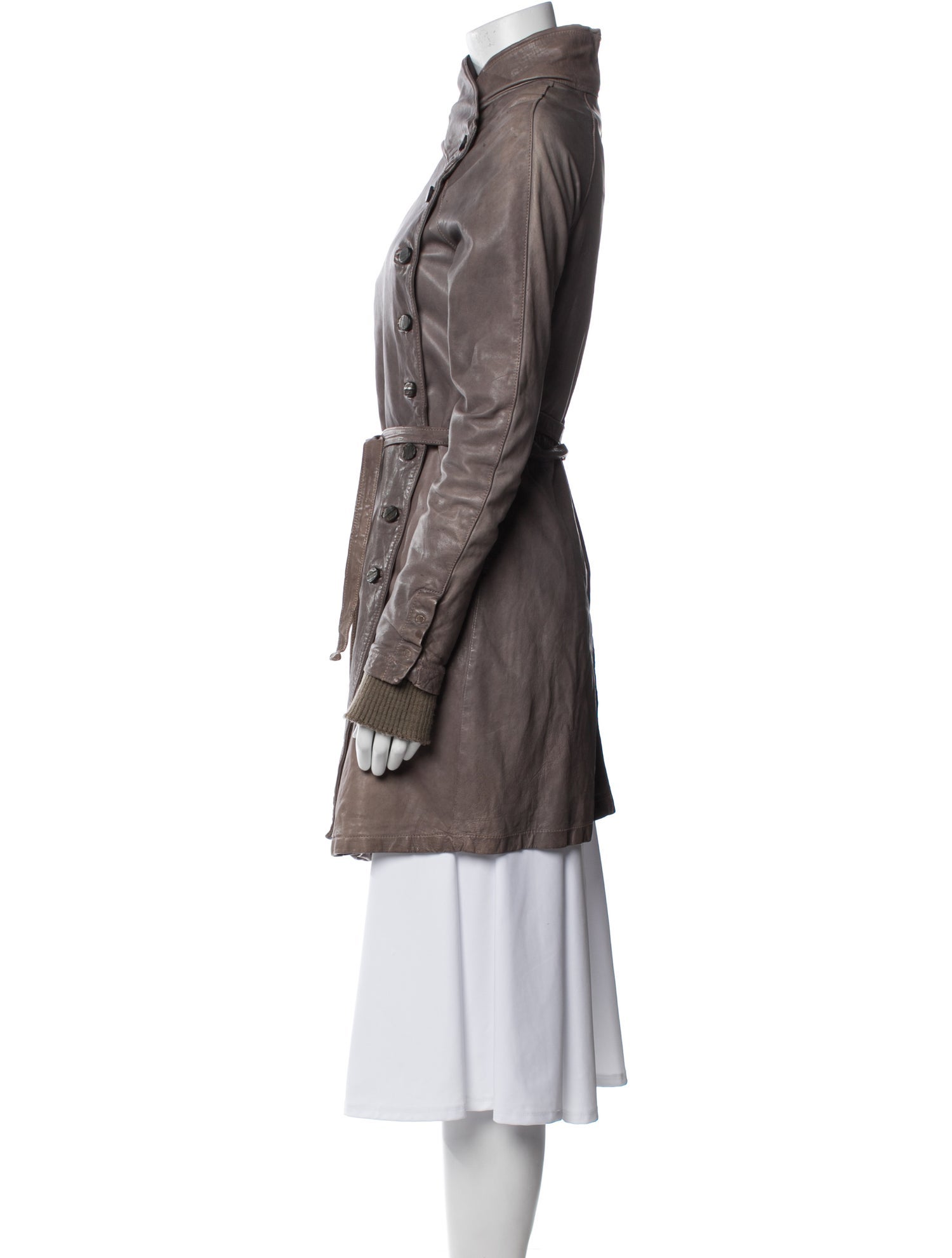 Giorgio Brato Leather Trench Coat