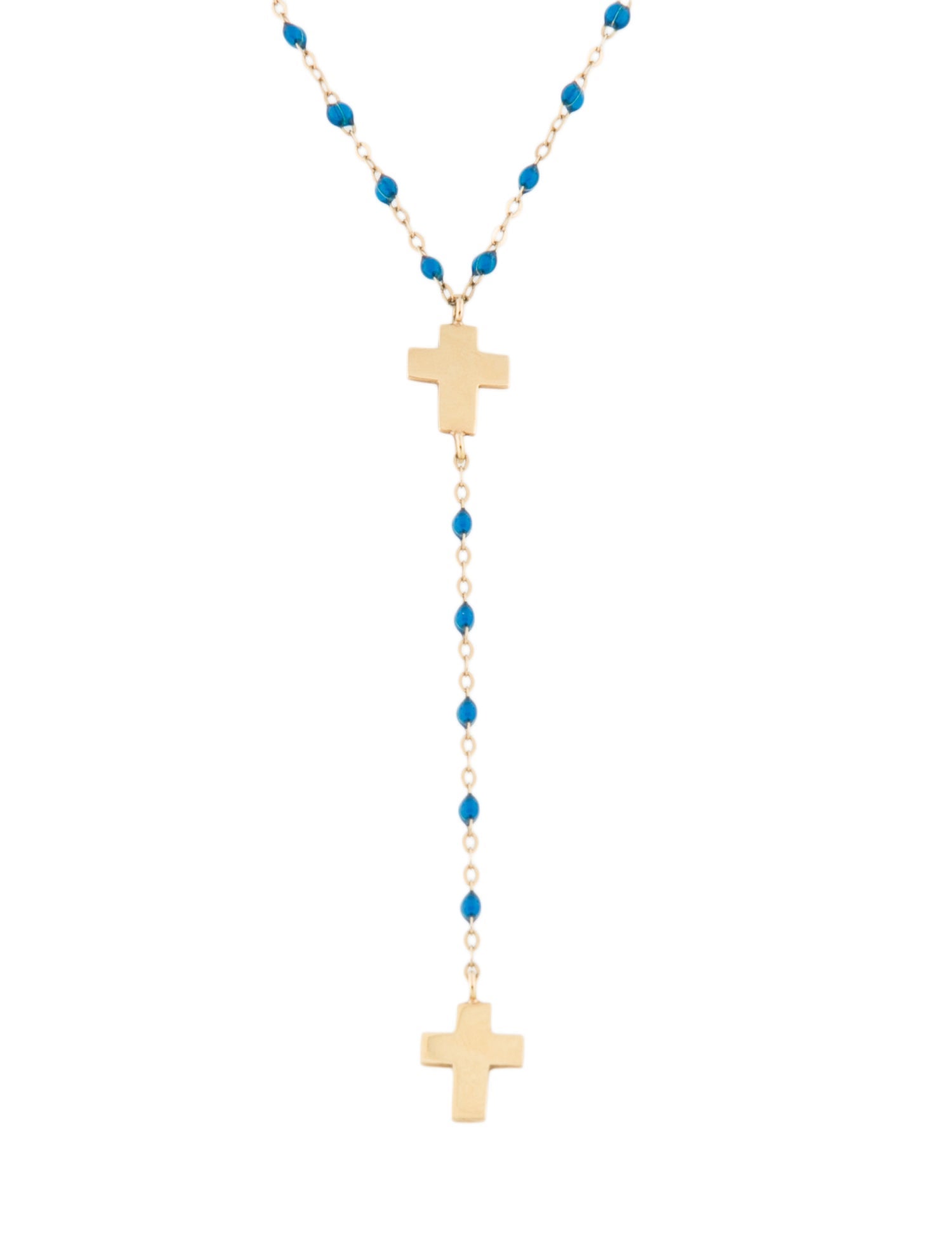 Gigi Clozeau 18K Cross Charm Classic Rosary Necklace