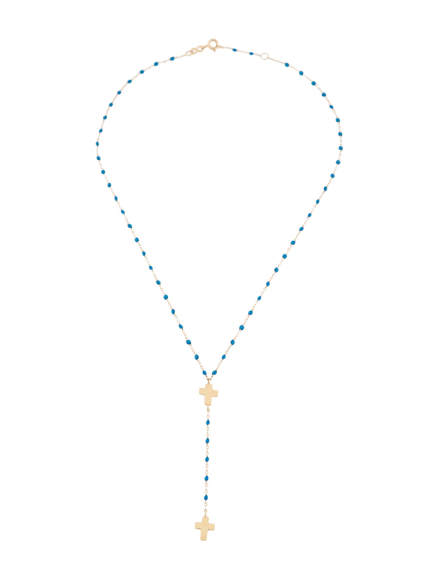 Gigi Clozeau 18K Cross Charm Classic Rosary Necklace