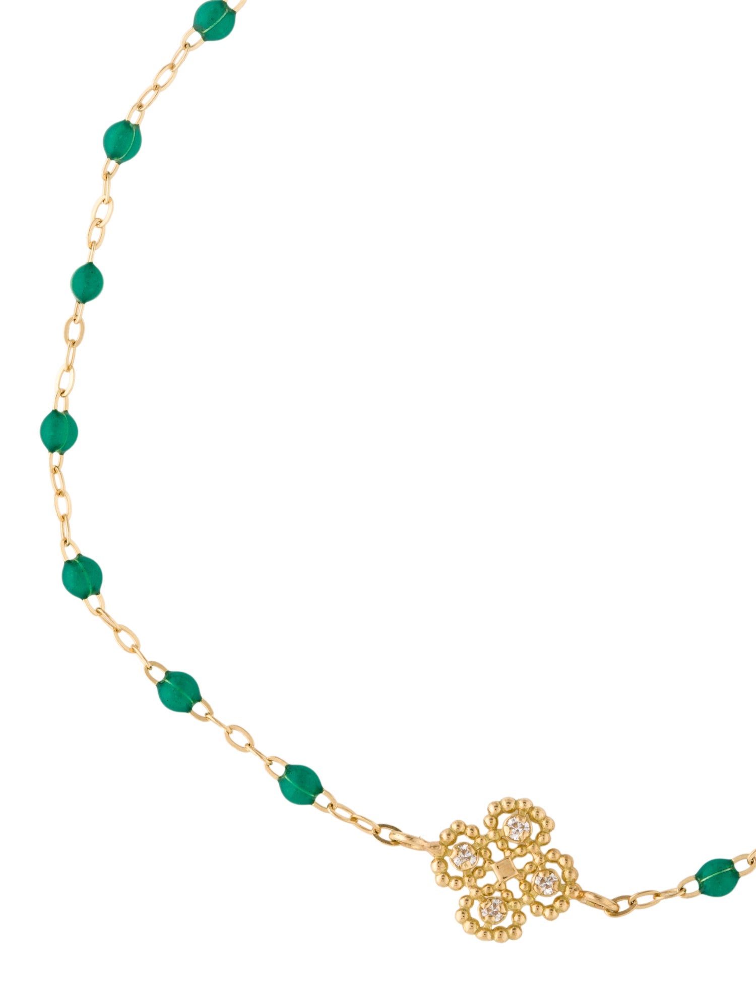 Gigi Clozeau 18K Diamond Lucky Clover & Resin Station Bracelet