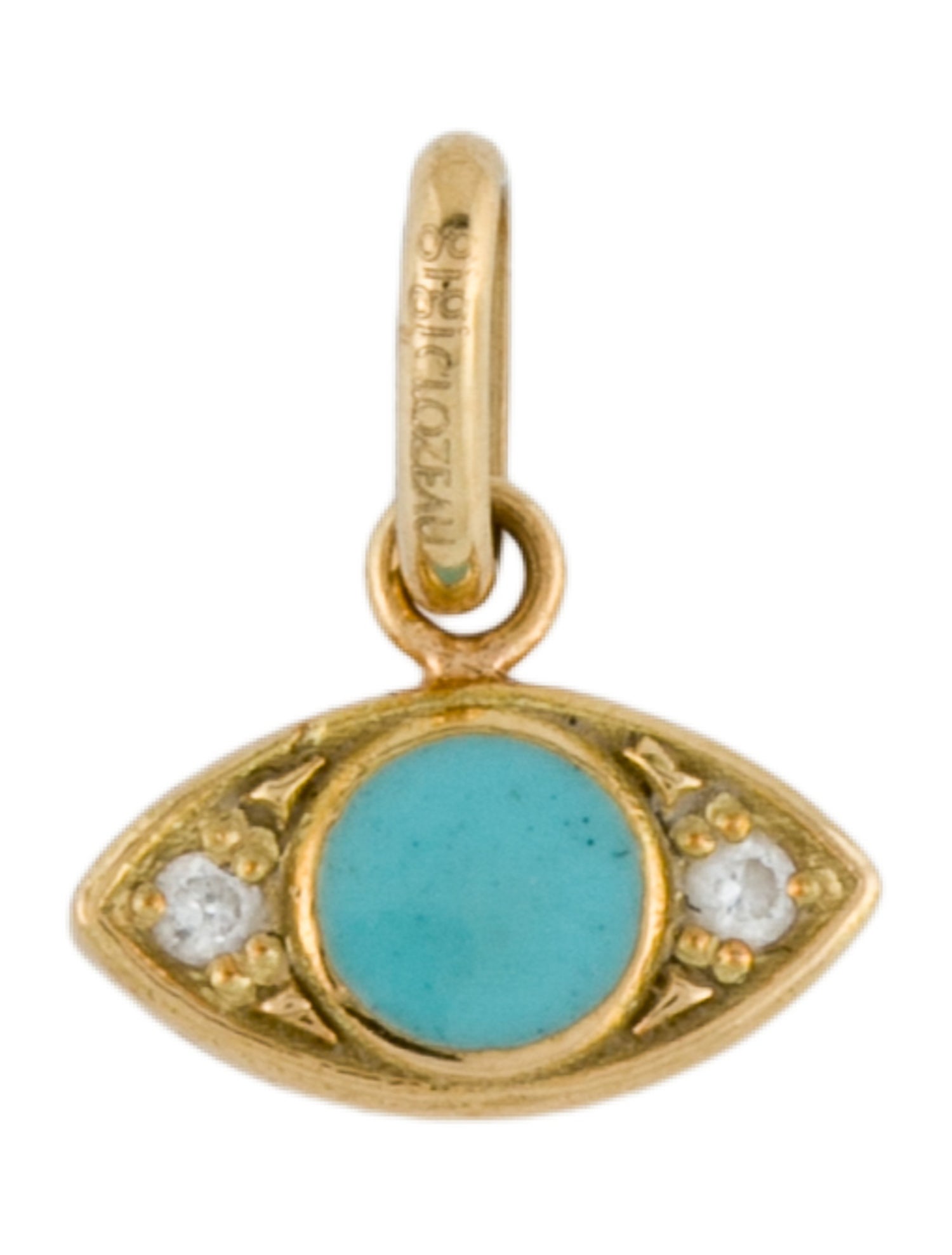 Gigi Clozeau 18K Eye Turquoise Resin diamond pendant
